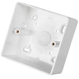 back box Marshall Tufflex 1 Gang 44mm PVC Surface Box Round Corners White - Back Box back box Marshall Tufflex 1 Gang 44mm PVC Surface Box Round Corners White Back Box