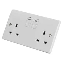 mk logic MK Logic Plus 13A 2 Gang Intelligent Switched Socket White - Electrical mk logic MK Logic Plus 13A 2 Gang Intelligent Switched Socket White Electrical