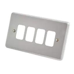 mk grid cover MK Grid Plus 4 Gang Grid Front Plate Metalclad - mk grid cover MK Grid Plus 4 Gang Grid Front Plate Metalclad