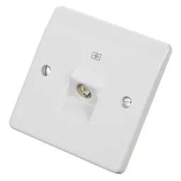 mk logic MK Logic Plus 1 Gang Isolated TV / FM Coaxial Socket White - Electrical mk logic MK Logic Plus 1 Gang Isolated TV / FM Coaxial Socket White Electrical