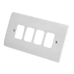 mk grid cover MK Grid Plus 4 Gang Grid Front Plate White - mk grid cover MK Grid Plus 4 Gang Grid Front Plate White
