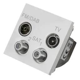 mk logic MK Logic Plus Quadplexer 1 x TV, 1 x FM/DAB and 2 x Satellite Euro Module White - Electrical mk logic MK Logic Plus Quadplexer 1 x TV, 1 x FM/DAB and 2 x Satellite Euro Module White Electrical