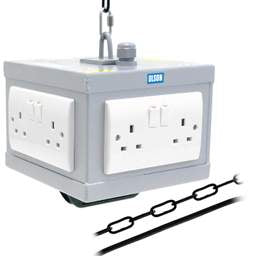 Extension Leads Olson 13A 8 Way Switched Socket Suspended Service Unit with Cable and Chain - Extension Leads Olson 13A 8 Way Switched Socket Suspended Service Unit with Cable and Chain