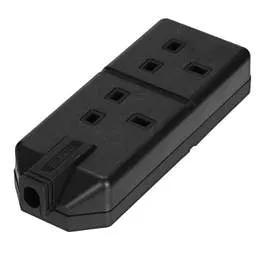 Extension Leads Permaplug 13A 2 Gang Trailing Socket Black - Extension Leads Permaplug 13A 2 Gang Trailing Socket Black