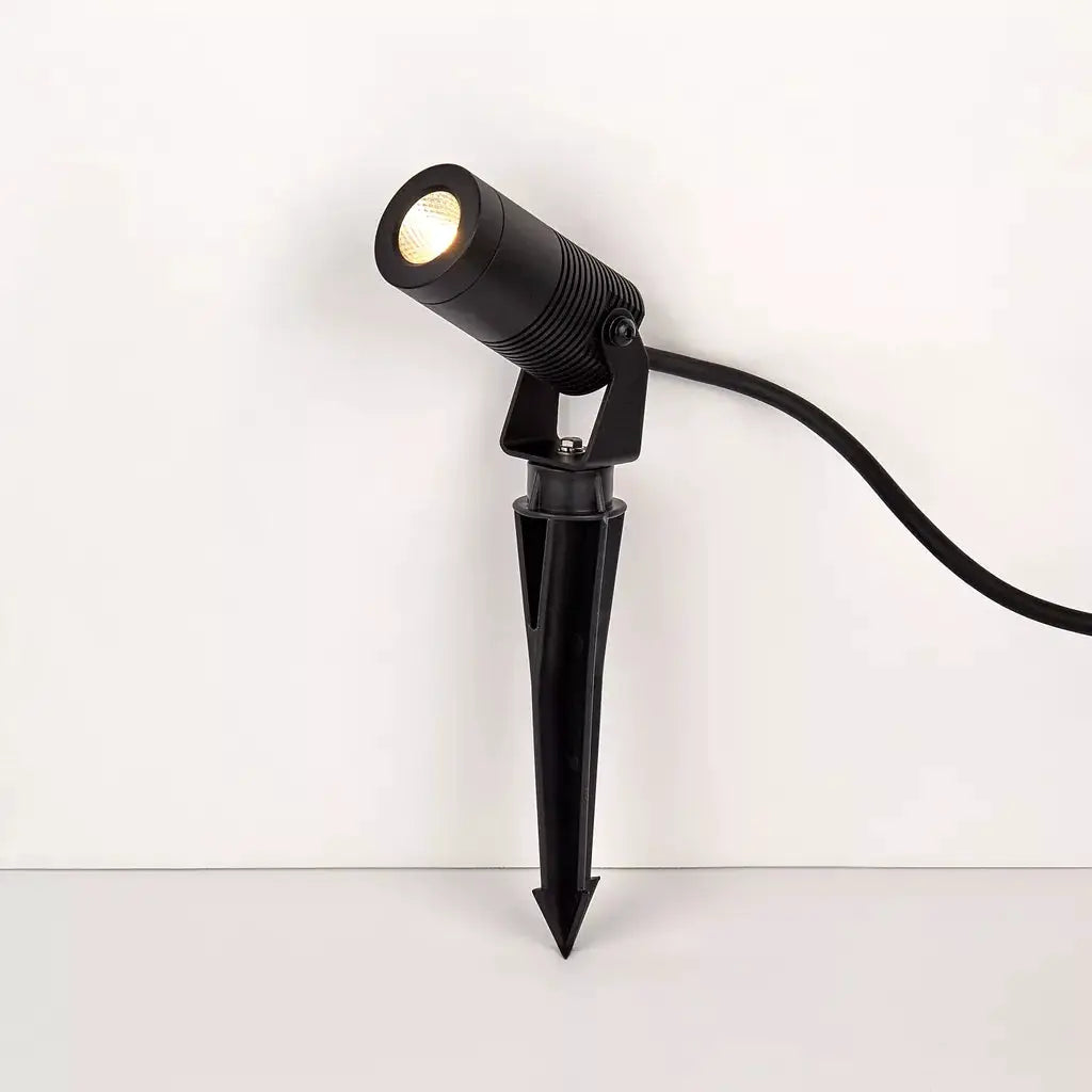 searchlight Outdoor Spike Lights Farringdon Spike, 8W , 3000k, 230v, 24deg, Black - searchlight Outdoor Spike Lights Farringdon Spike, 8W , 3000k, 230v, 24deg, Black