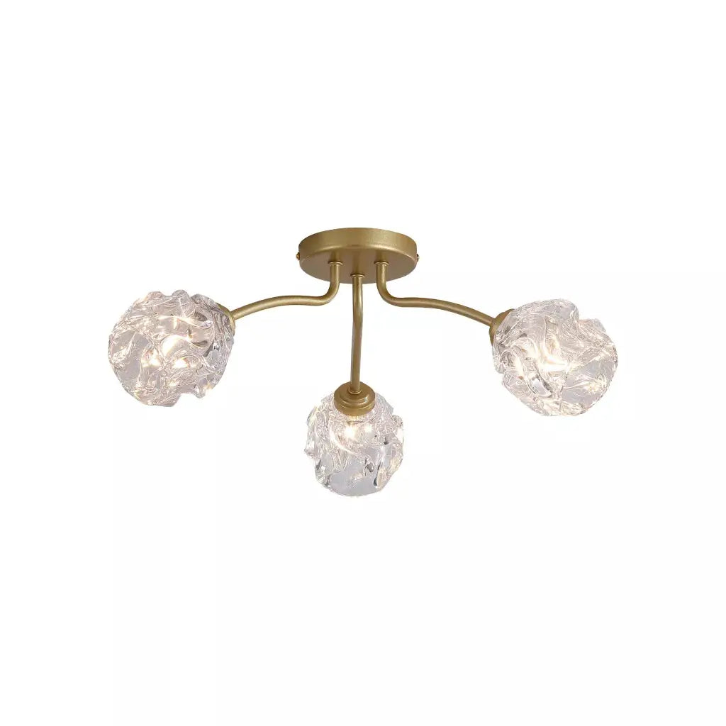 searchlight ceiling lights Astral 3Lt Flush, Gold Metal With Glass Shades - Ceiling Lights searchlight ceiling lights Astral 3Lt Flush, Gold Metal With Glass Shades Ceiling Lights