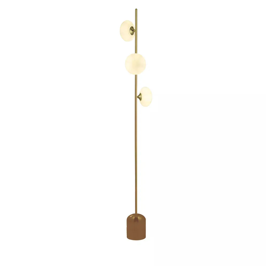 Searchlight Table Lamps Pebble 3Lt Floor Lamp - Gold Metal & Opal Glass - Floor Lamps Searchlight Table Lamps Pebble 3Lt Floor Lamp - Gold Metal & Opal Glass Floor Lamps