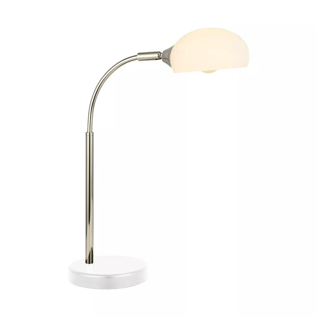 searchlight table lamps Astro Table Lamp - White & Chrome Metal & Opal Glass Shade - searchlight table lamps Astro Table Lamp - White & Chrome Metal & Opal Glass Shade
