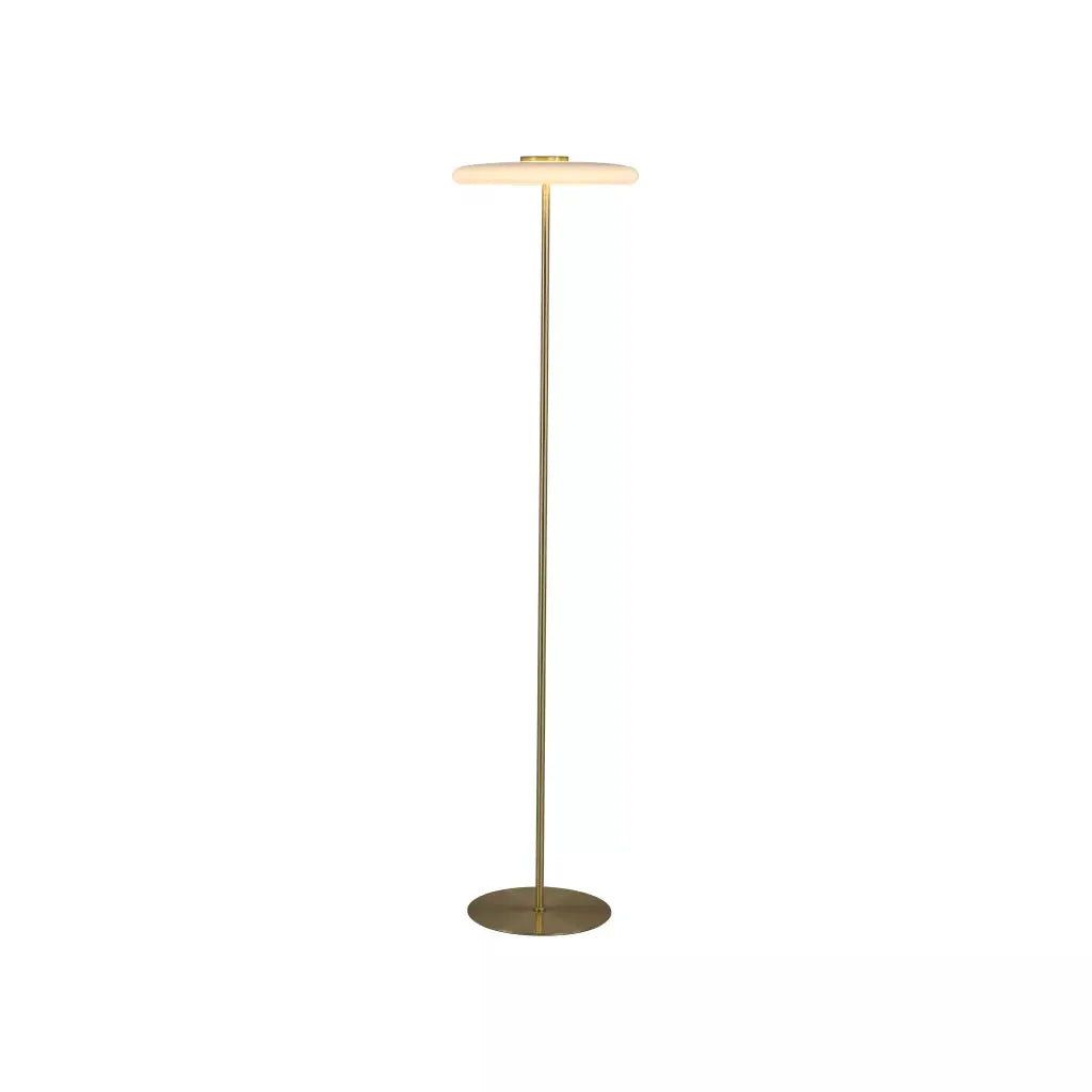 Searchlight Table Lamps Record 1Lt Floor Lamp, Gold Metal with White Glass - Floor Lamps Searchlight Table Lamps Record 1Lt Floor Lamp, Gold Metal with White Glass Floor Lamps