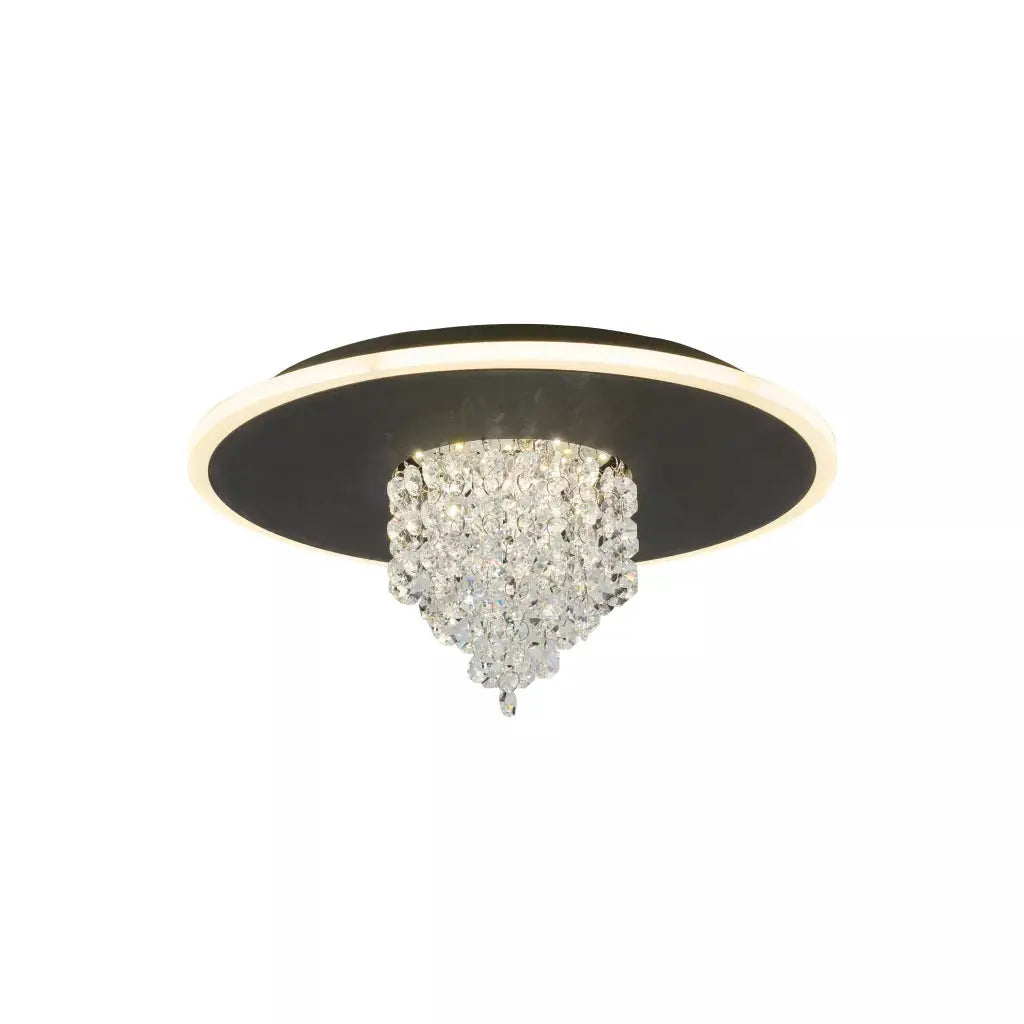 searchlight ceiling lights Deluge LED Flush, Black Metal with Crystal Glass - Ceiling Lights searchlight ceiling lights Deluge LED Flush, Black Metal with Crystal Glass Ceiling Lights