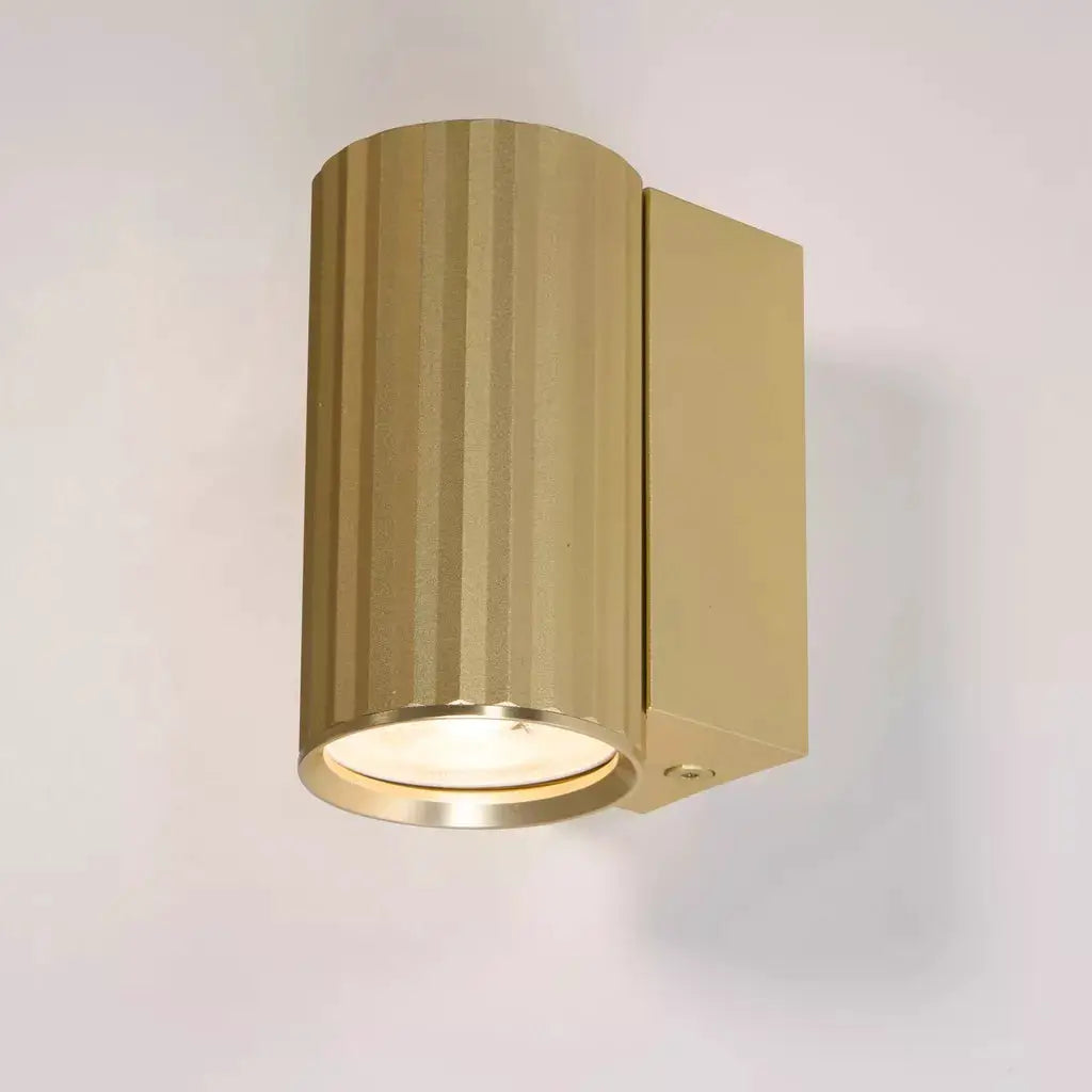 searchlight wall lights Anna GU10 Fluted Wall Light, Anodised Gold - searchlight wall lights Anna GU10 Fluted Wall Light, Anodised Gold