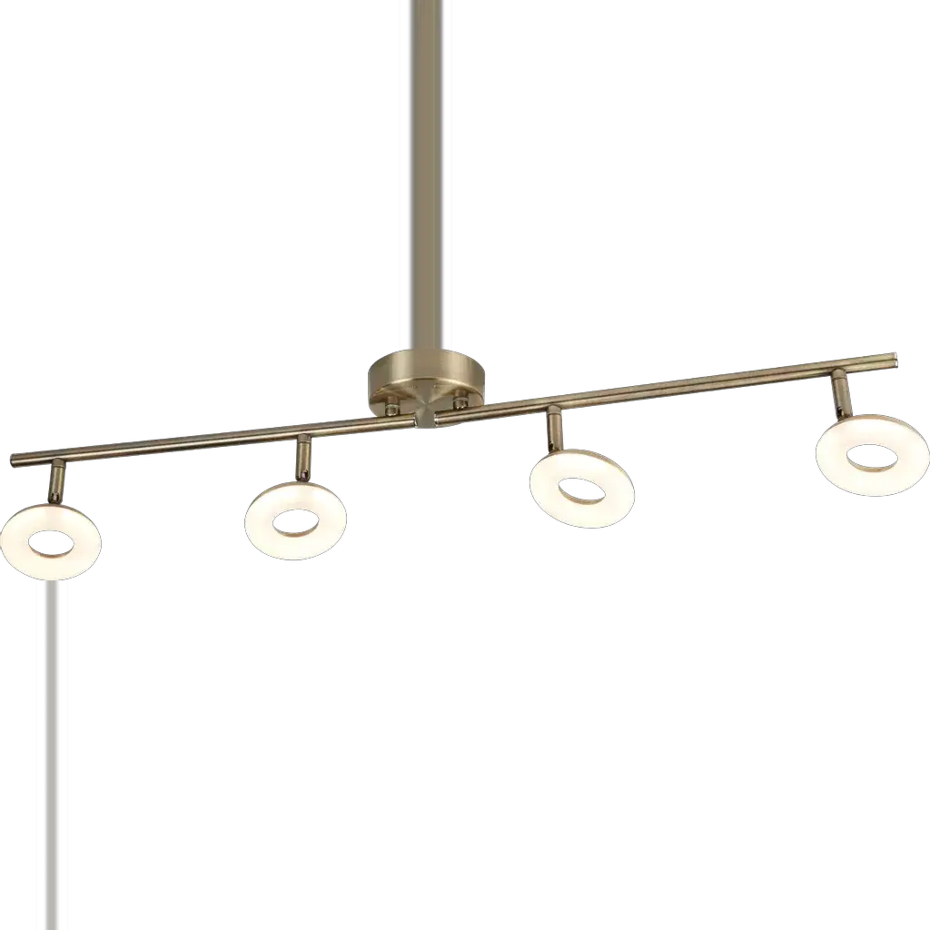 searchlight spots Donut 4Lt Led Split Bar, Antique Brass - searchlight spots Donut 4Lt Led Split Bar, Antique Brass