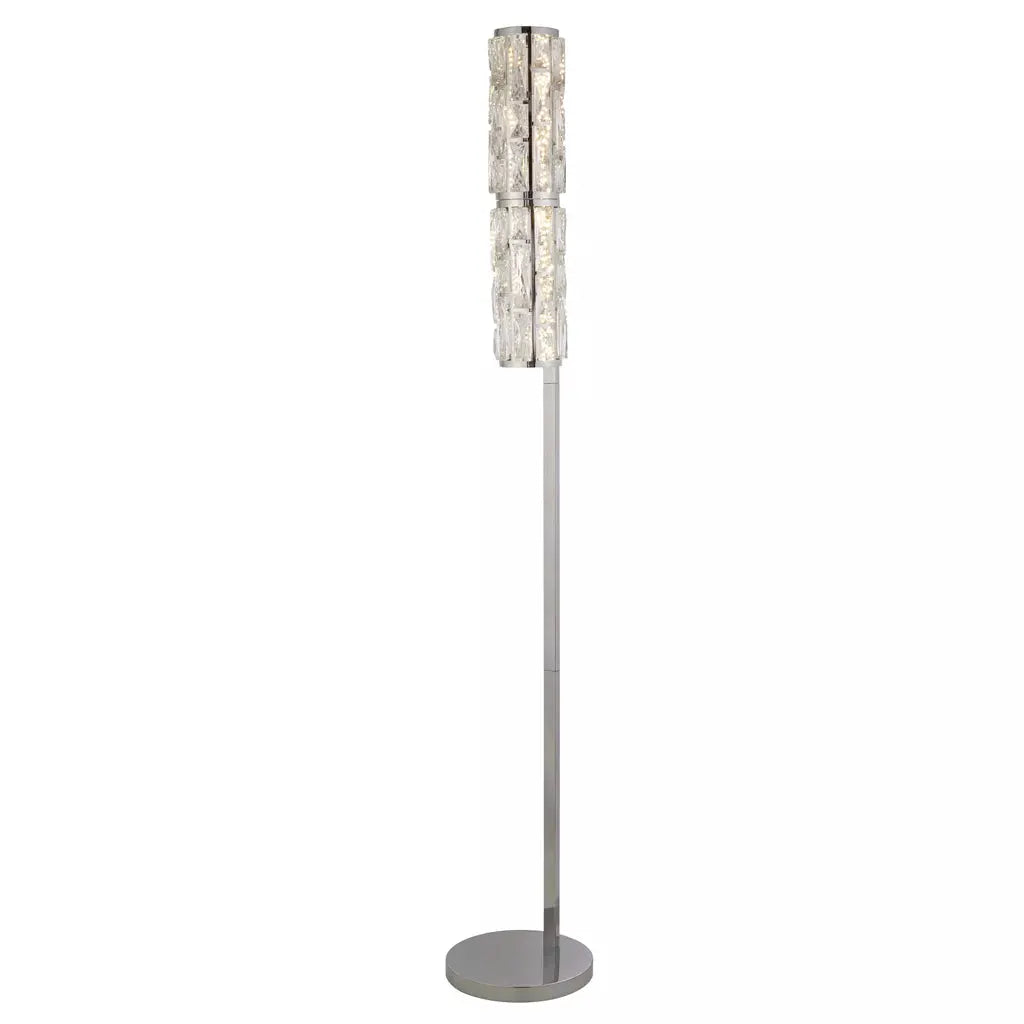 Searchlight Table Lamps Chrome LED Floor with Faceted Clear Glass Trim - Floor Lamps Searchlight Table Lamps Chrome LED Floor with Faceted Clear Glass Trim Floor Lamps