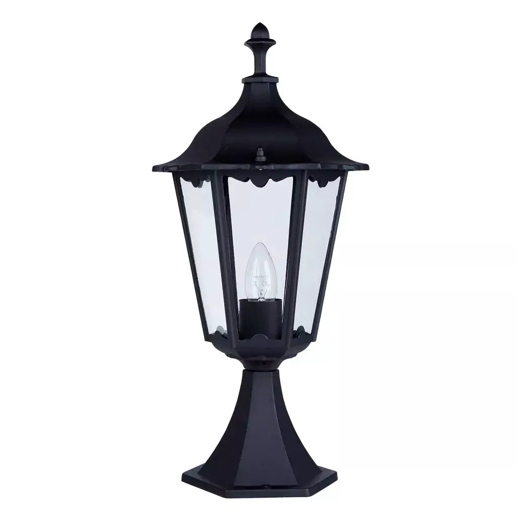 Searchlight Outdoor Bollards Alex 55cm Outdoor Post - Silk Black Metal & Glass , IP44 - Searchlight Outdoor Bollards Alex 55cm Outdoor Post - Silk Black Metal & Glass , IP44