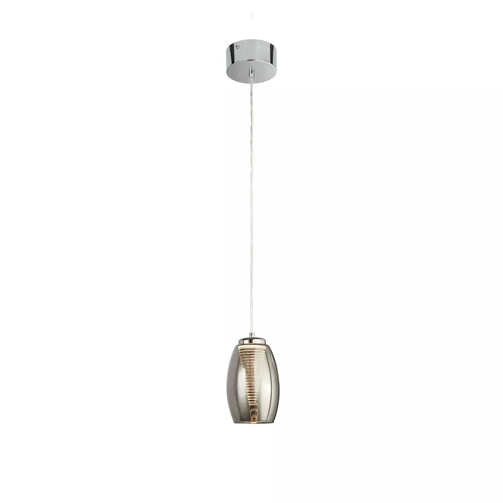 Searchlight Pendant Lights Cyclone Pendant - Chrome & Smoked Glass - Searchlight Pendant Lights Cyclone Pendant - Chrome & Smoked Glass