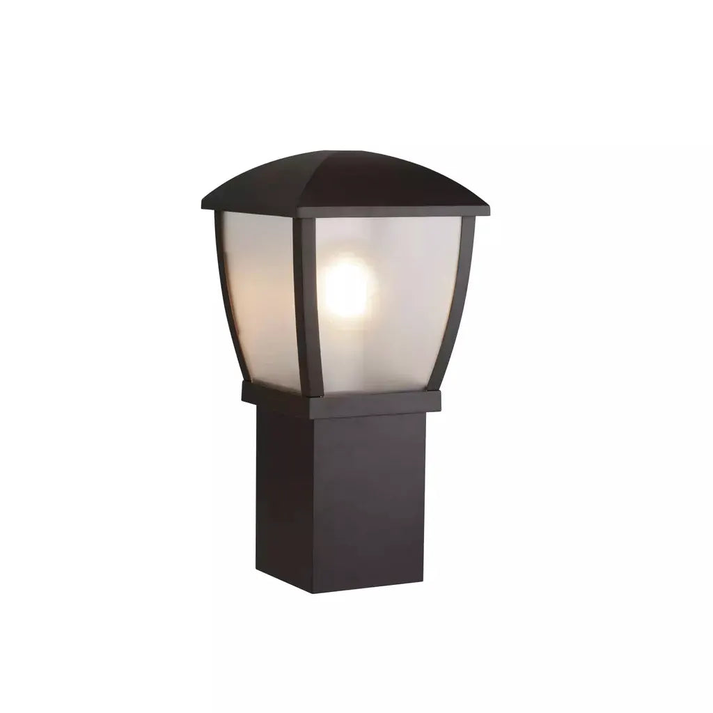 Searchlight Outdoor Bollards Seattle Post - Black Metal & Clear Frosted Polycarbonate - Searchlight Outdoor Bollards Seattle Post - Black Metal & Clear Frosted Polycarbonate