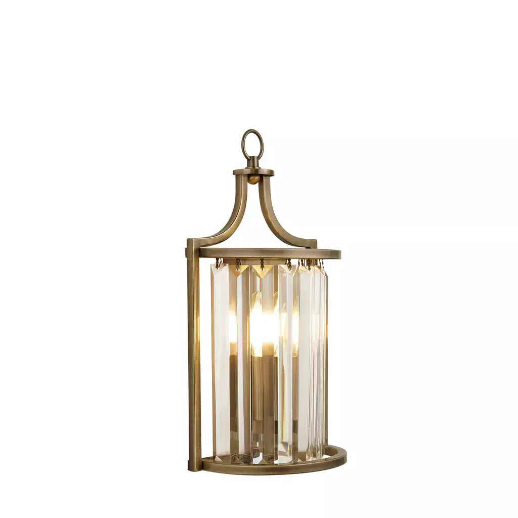 searchlight wall lights Victoria Wall Light - Antique Brass Metal & Clear Crystal - searchlight wall lights Victoria Wall Light - Antique Brass Metal & Clear Crystal