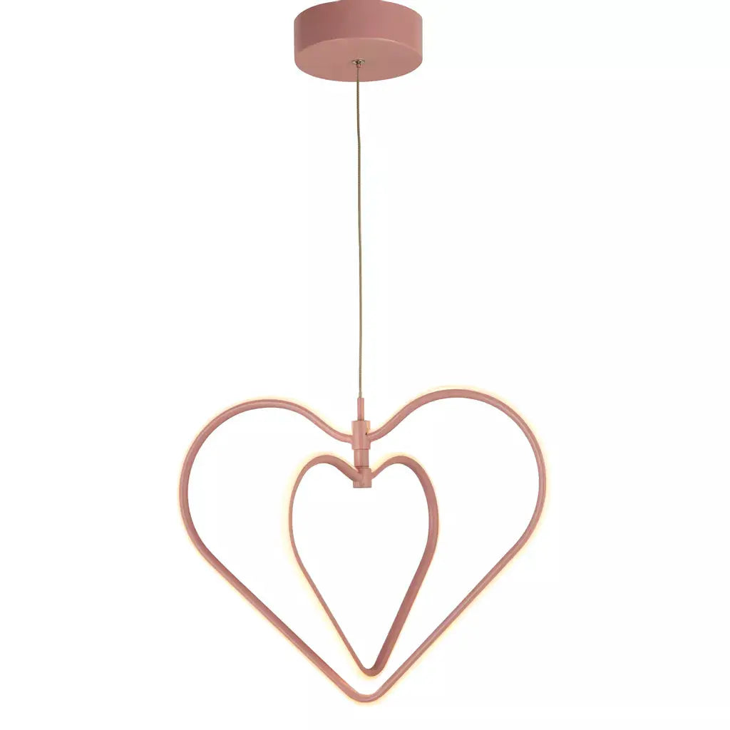 Searchlight Pendant Lights Double Heart Led Pendant Light Blush - Searchlight Pendant Lights Double Heart Led Pendant Light Blush