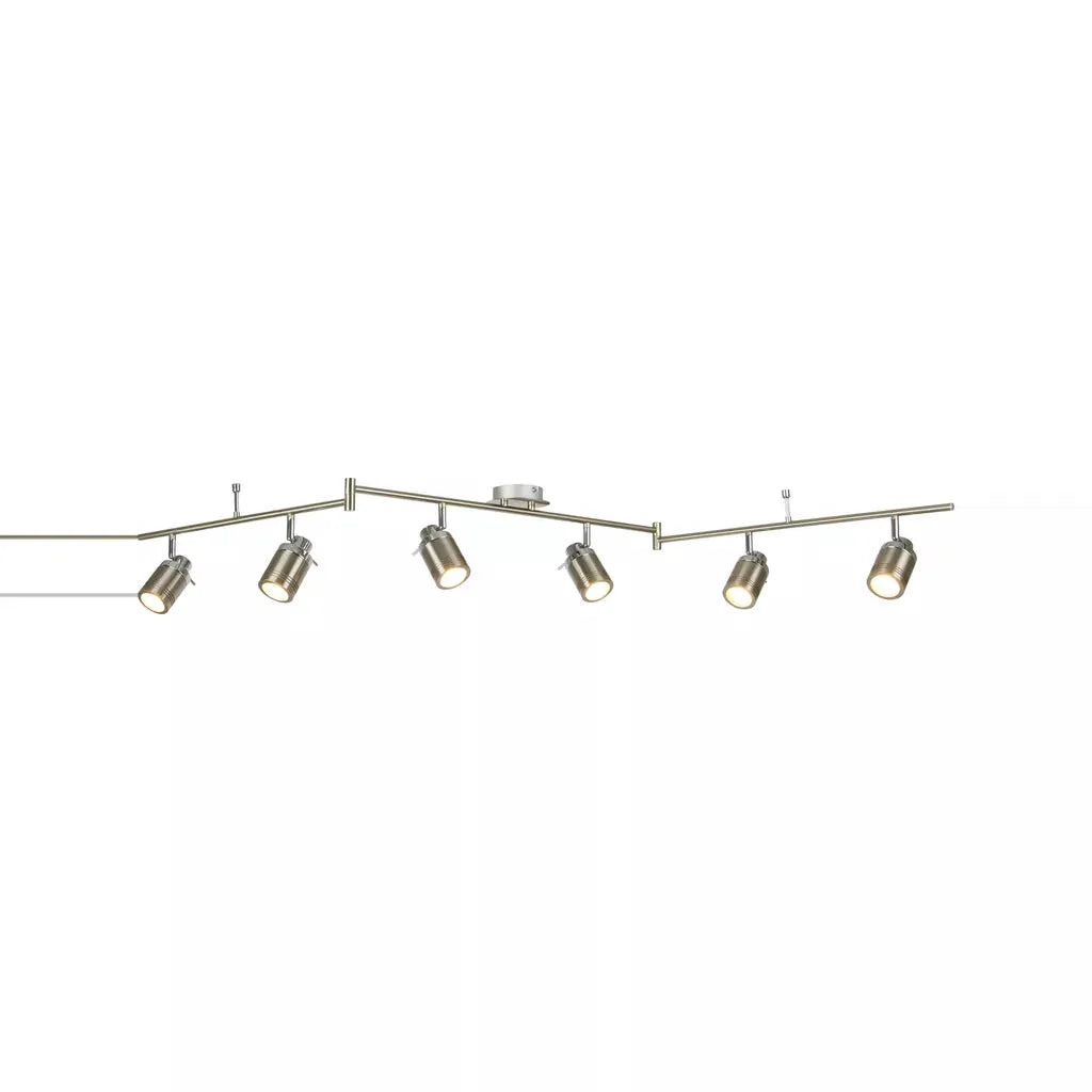 searchlight spots Samson 6Lt Split Bar Spotlight - Satin Silver Metal - searchlight spots Samson 6Lt Split Bar Spotlight - Satin Silver Metal