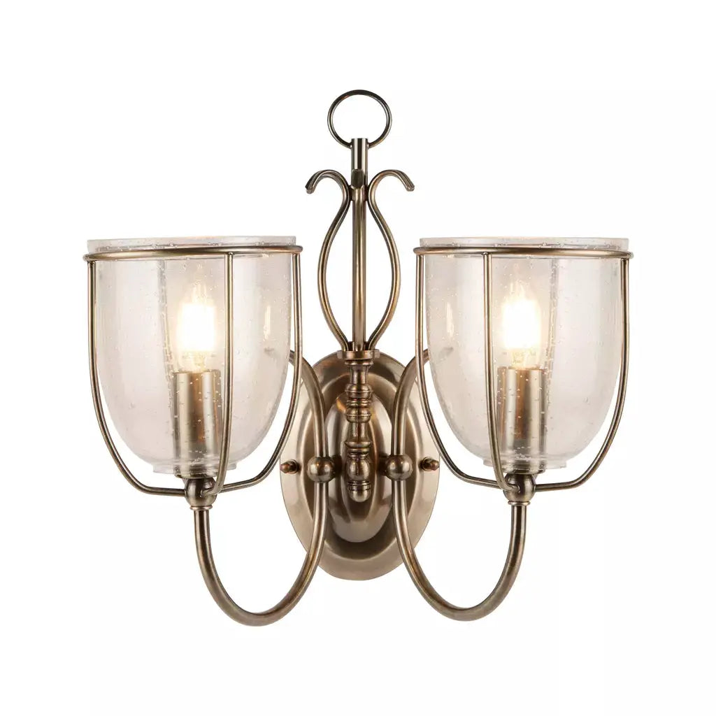 searchlight wall lights Silhouette 2Lt Wall Light - Antique Brass & Seeded Glass - searchlight wall lights Silhouette 2Lt Wall Light - Antique Brass & Seeded Glass