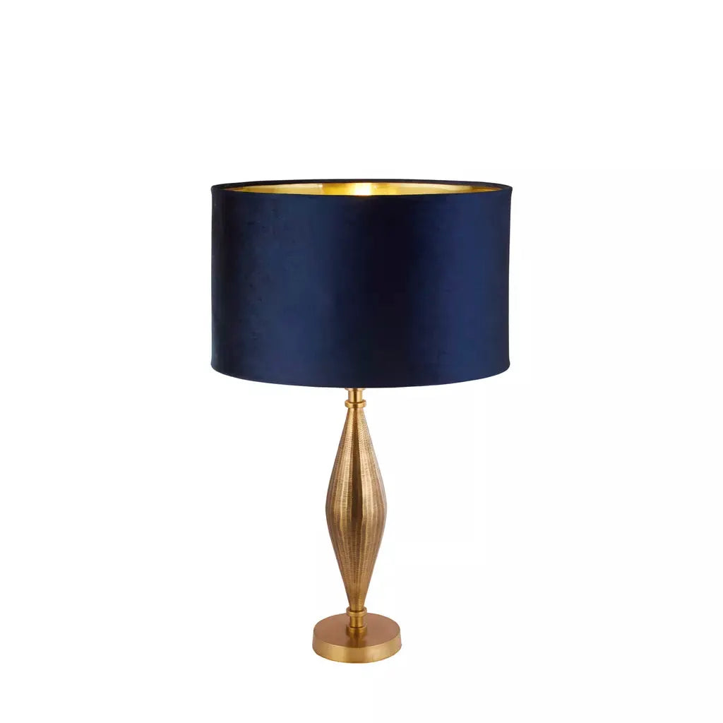 searchlight table lamps Rye Table Lamp - Antique Brass Metal & Navy Velvet Shade - searchlight table lamps Rye Table Lamp - Antique Brass Metal & Navy Velvet Shade