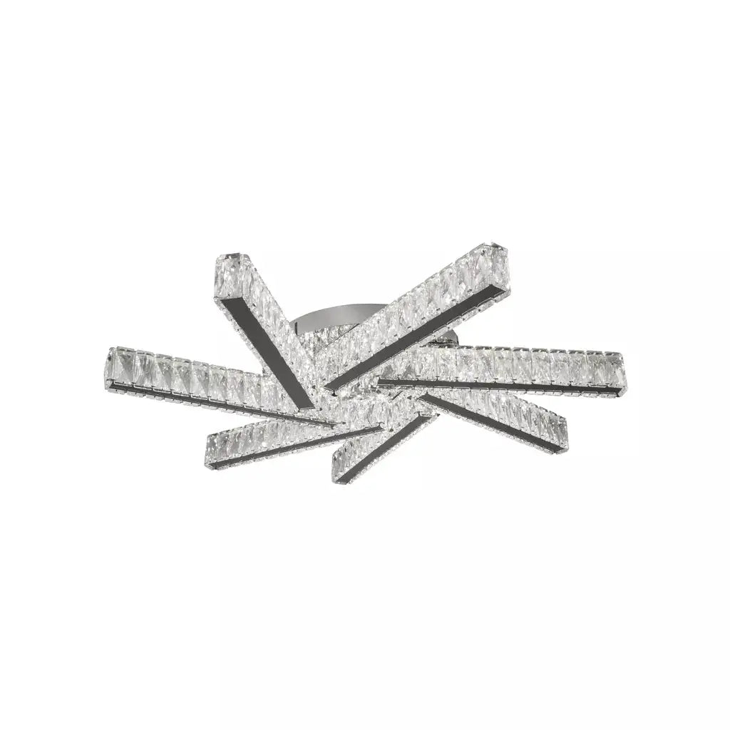 Clover 7Lt LED Flush - Chrome & Clear Glass
