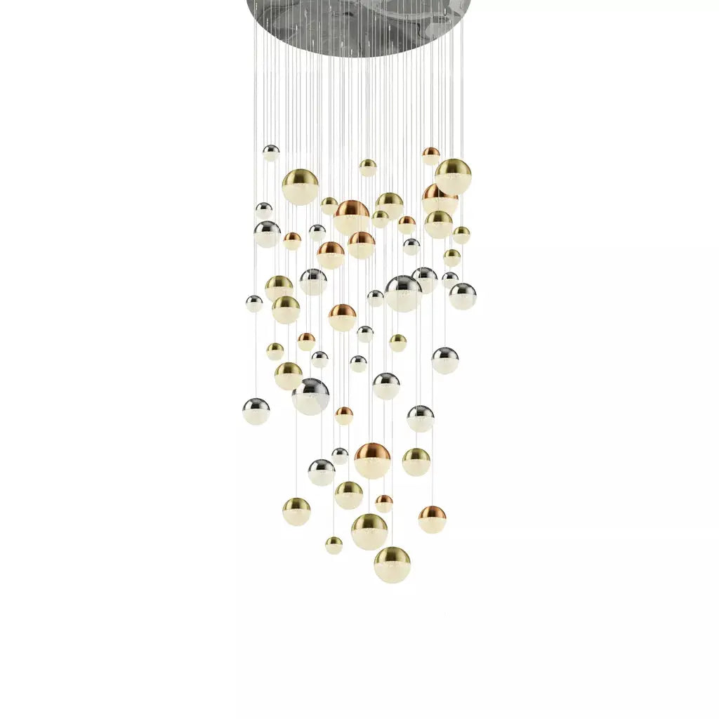 searchlight ceiling lights Planets 55Lt Multi-Drop - Copper, Chrome & Satin Brass - Ceiling Lights searchlight ceiling lights Planets 55Lt Multi-Drop - Copper, Chrome & Satin Brass Ceiling Lights