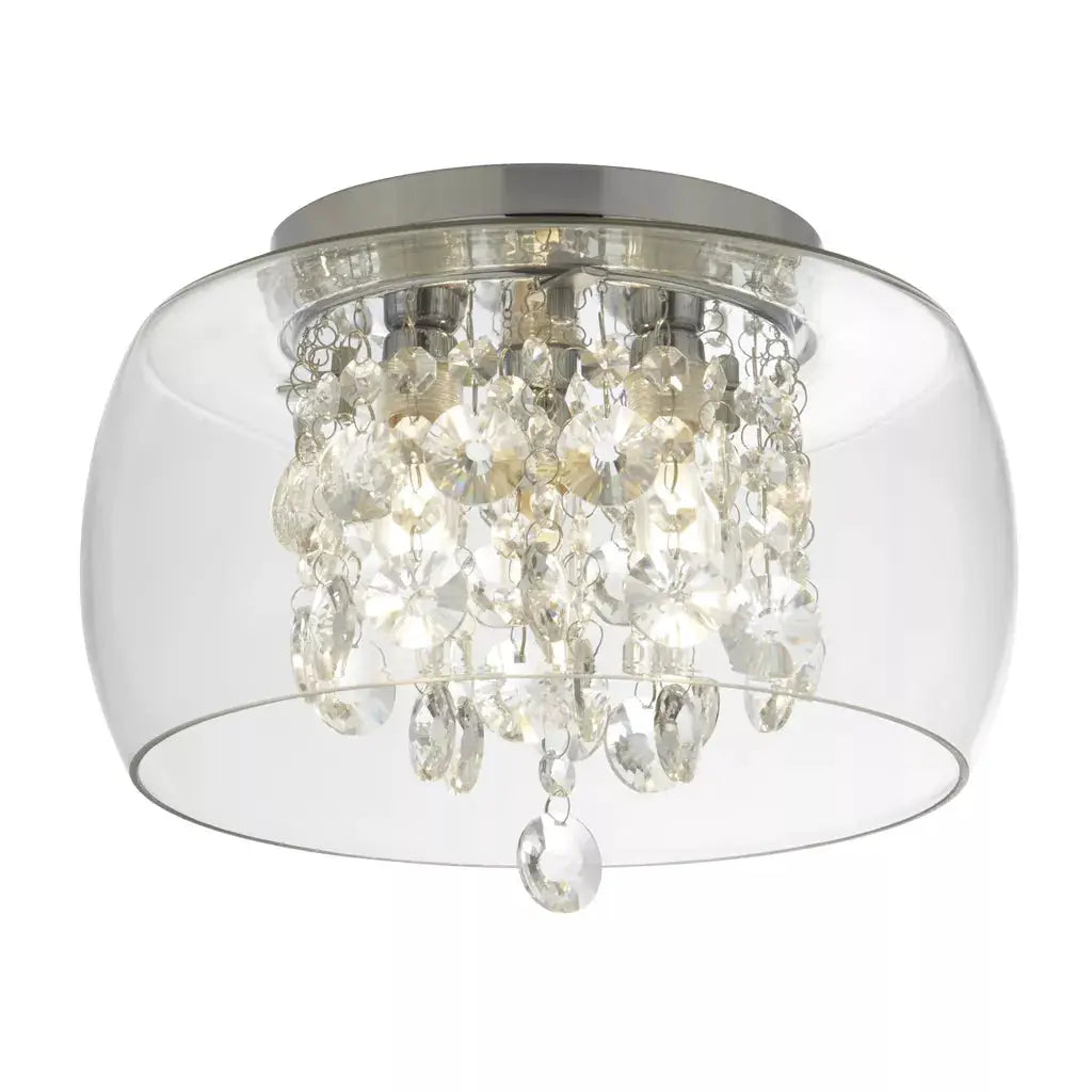 searchlight ceiling lights Curva 3Lt Bathroom Flush - Chrome Metal & Crystal Glass - Ceiling Lights searchlight ceiling lights Curva 3Lt Bathroom Flush - Chrome Metal & Crystal Glass Ceiling Lights