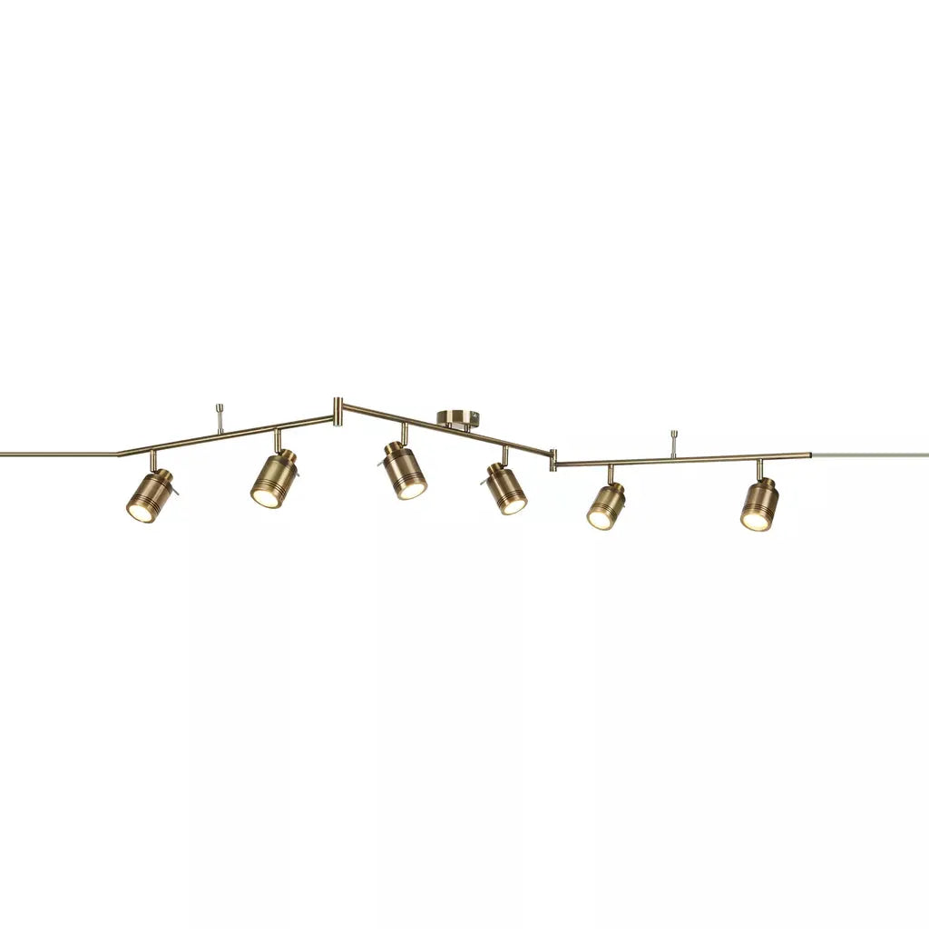 searchlight spots Samson 6Lt Split Bar Spotlight - Antique Brass Metal - searchlight spots Samson 6Lt Split Bar Spotlight - Antique Brass Metal