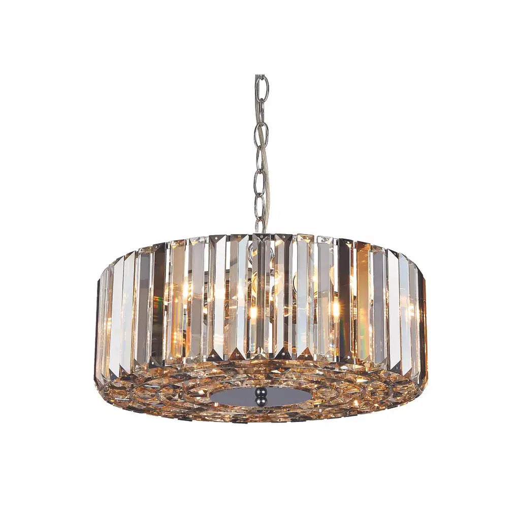 Searchlight Pendant Lights Chapeau 5Lt Pendant/Semi-Flush - Chrome & Mixed Glass - Searchlight Pendant Lights Chapeau 5Lt Pendant/Semi-Flush - Chrome & Mixed Glass