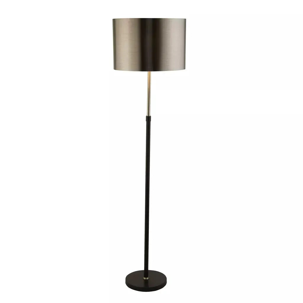 Searchlight Table Lamps Rachel Floor Lamp - Black Metal, Satin Silver & Chrome Shade - Floor Lamps Searchlight Table Lamps Rachel Floor Lamp - Black Metal, Satin Silver & Chrome Shade Floor Lamps