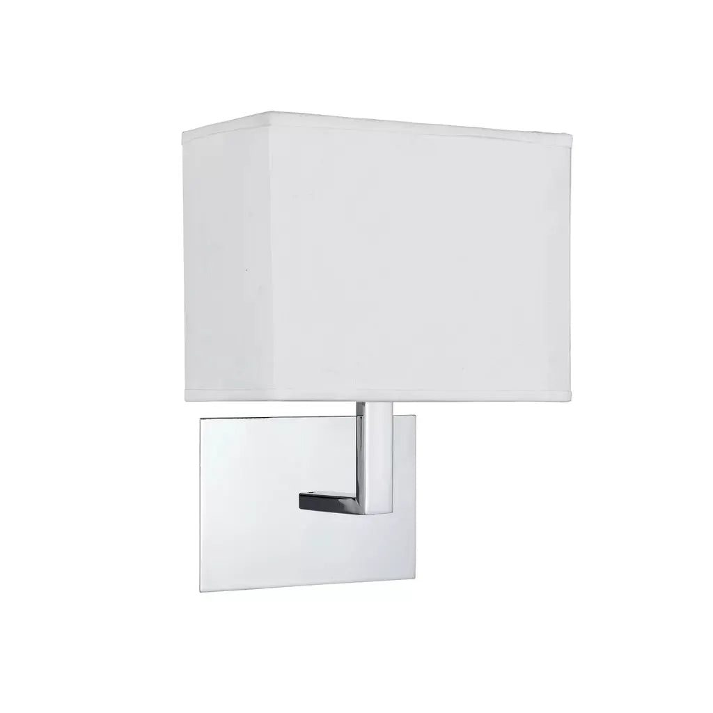 searchlight wall lights Hotel Wall Light - Chrome Metal & White Fabric Shade - searchlight wall lights Hotel Wall Light - Chrome Metal & White Fabric Shade