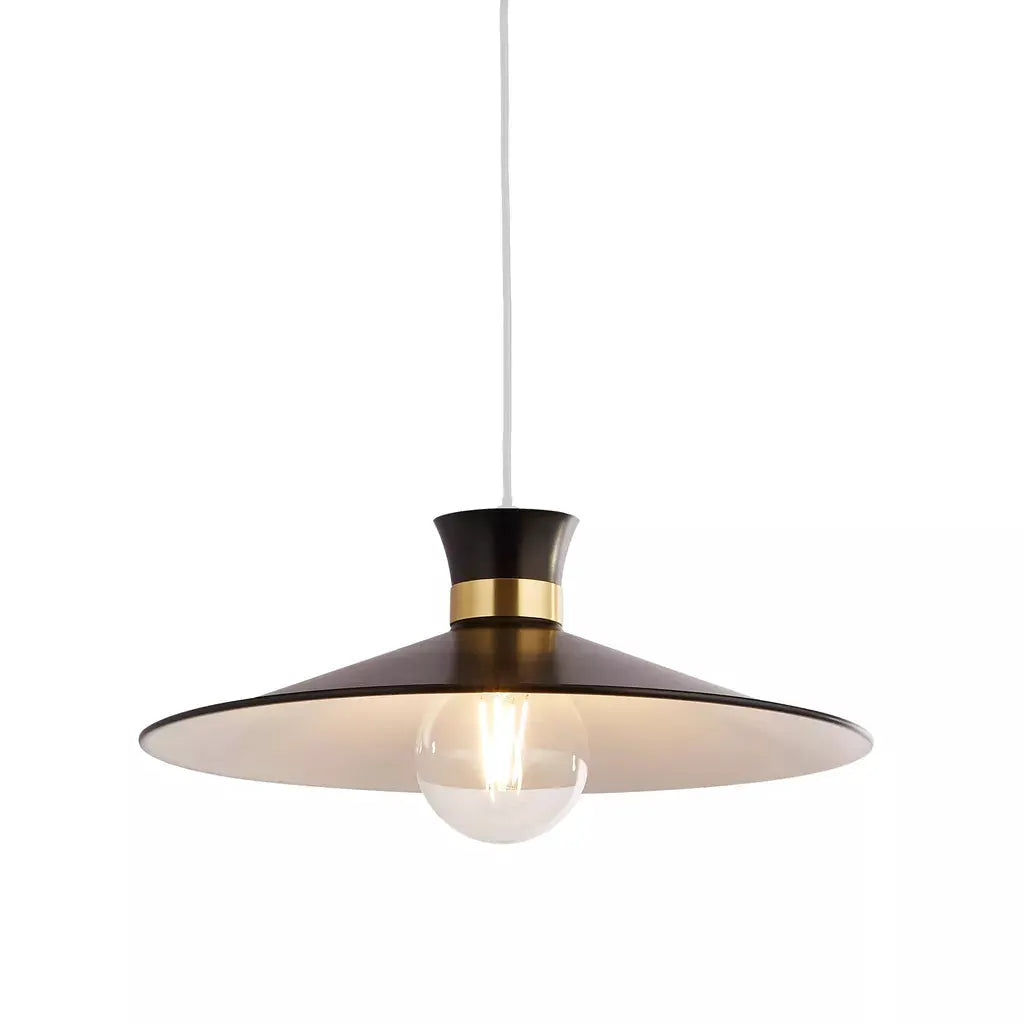 Searchlight Pendant Lights Balham Pendant - Black & Gold Metal - Searchlight Pendant Lights Balham Pendant - Black & Gold Metal
