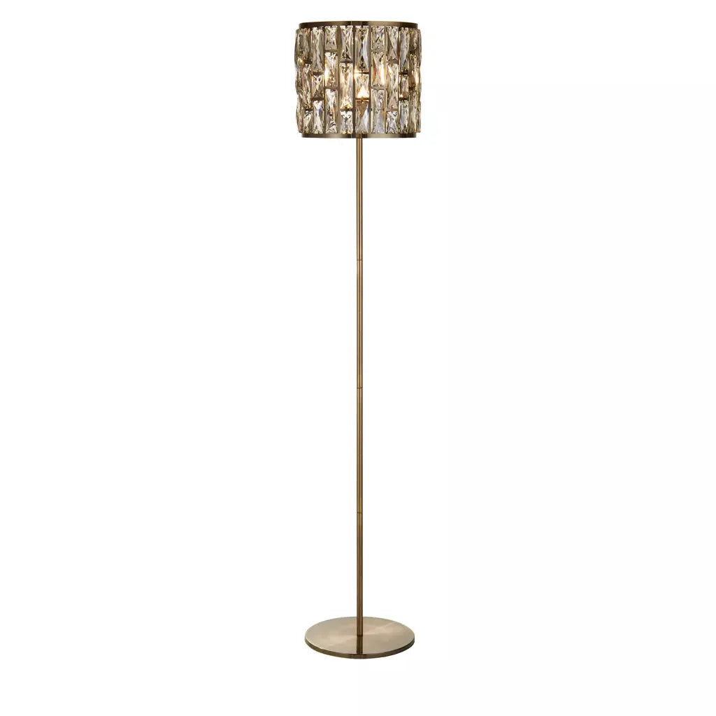 Searchlight Table Lamps Bijou Floor Lamp - Antique Brass Metal & Champagne Glass - Floor Lamps Searchlight Table Lamps Bijou Floor Lamp - Antique Brass Metal & Champagne Glass Floor Lamps