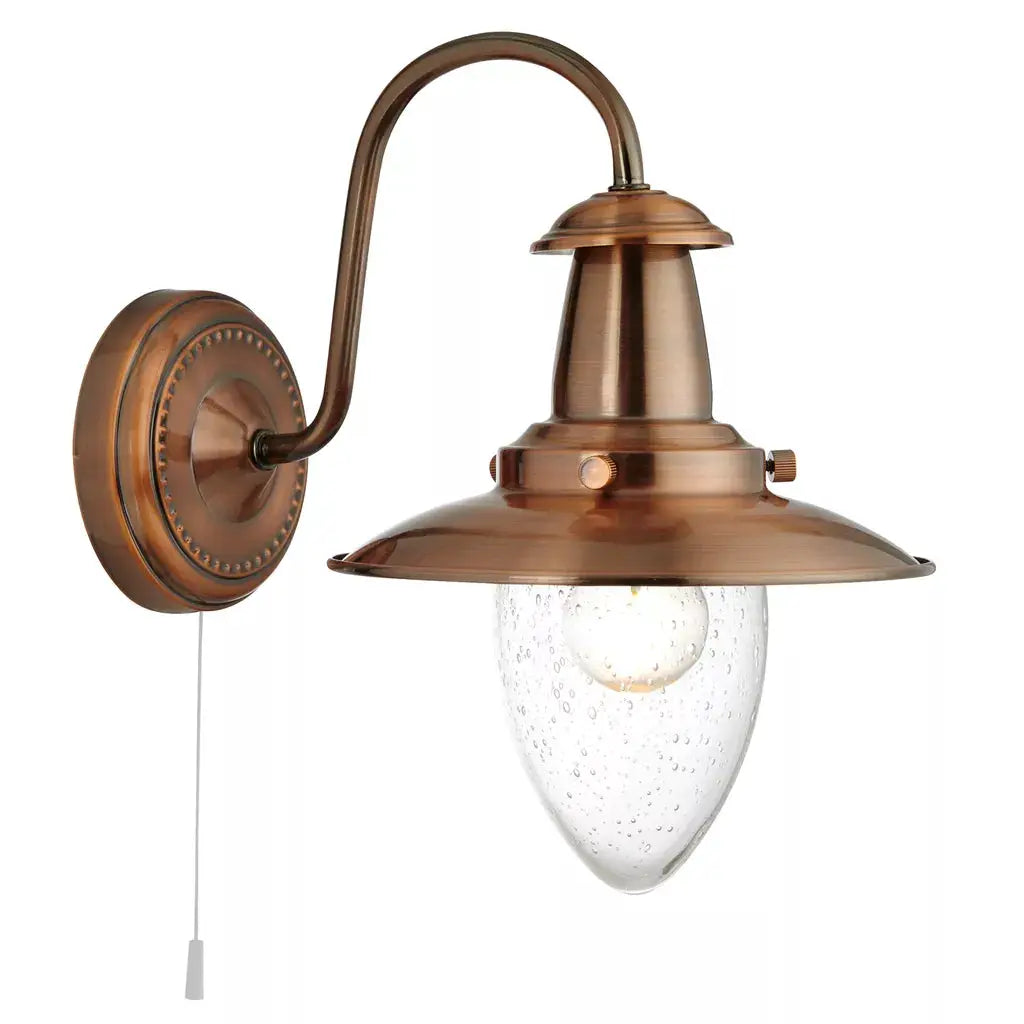 searchlight wall lights Fisherman Ii Wall Light - Copper Metal & Clear Seeded Glass - searchlight wall lights Fisherman Ii Wall Light - Copper Metal & Clear Seeded Glass