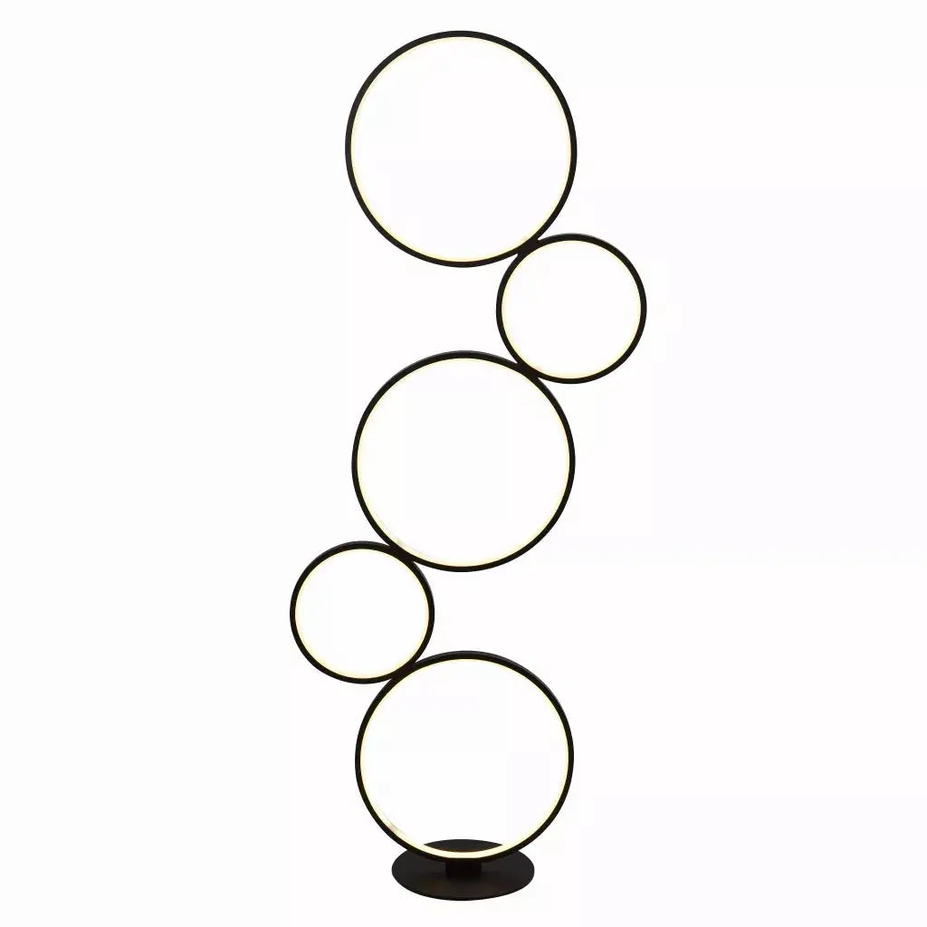 Searchlight Table Lamps Cirque 5Lt Ring Floor Lamp - Black Metal & Opal Silicon - Floor Lamps Searchlight Table Lamps Cirque 5Lt Ring Floor Lamp - Black Metal & Opal Silicon Floor Lamps