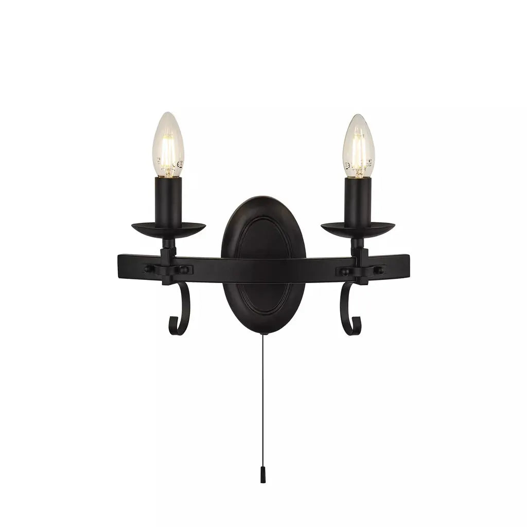 searchlight wall lights Cartwheel III 2Lt Wall Light - Black Wrought Iron - searchlight wall lights Cartwheel III 2Lt Wall Light - Black Wrought Iron