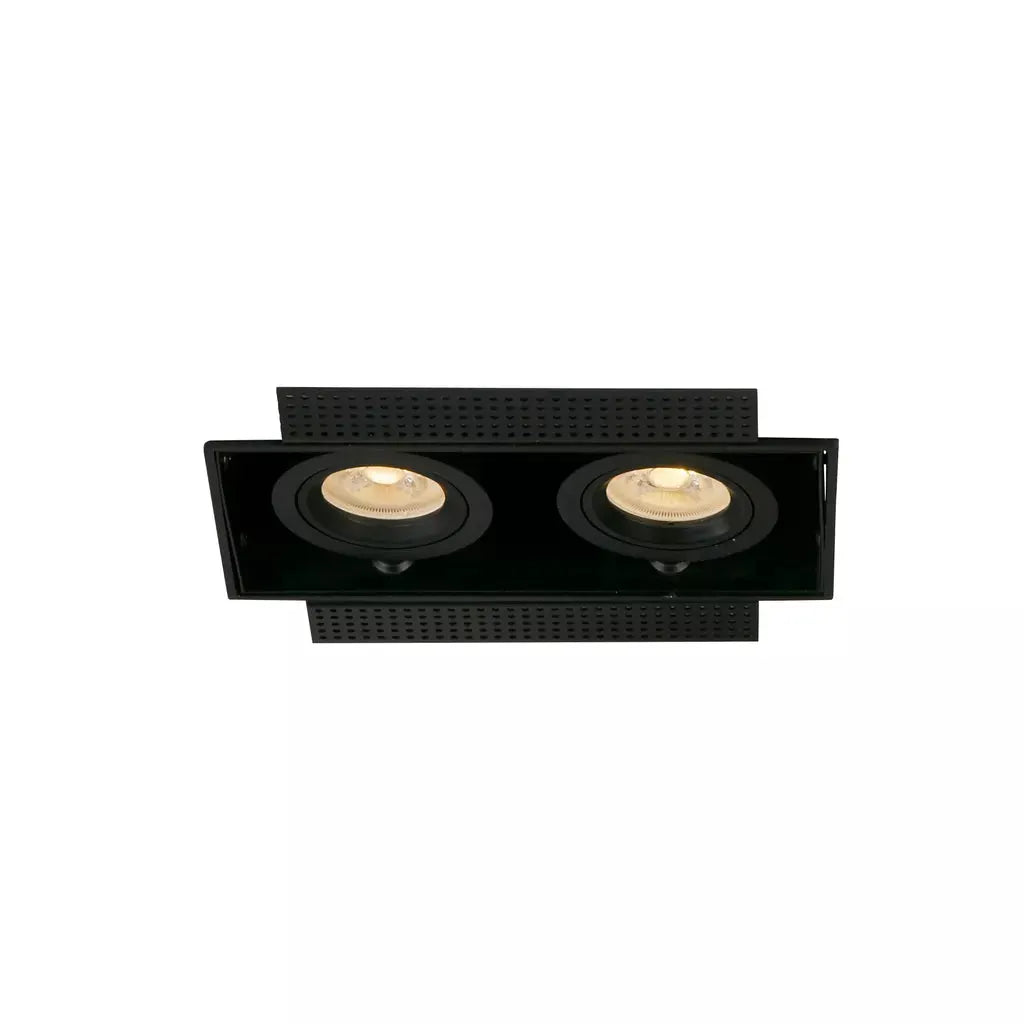Searchlight Downlights Sablons 2 Square Adjustable Trimless Twin, GU10, Black - Searchlight Downlights Sablons 2 Square Adjustable Trimless Twin, GU10, Black