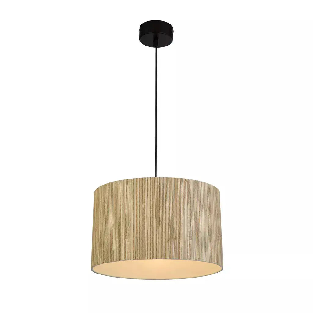 Searchlight Pendant Lights Meadow 1Lt Pendant convertible to Flush, Natural Grass Shade - Searchlight Pendant Lights Meadow 1Lt Pendant convertible to Flush, Natural Grass Shade