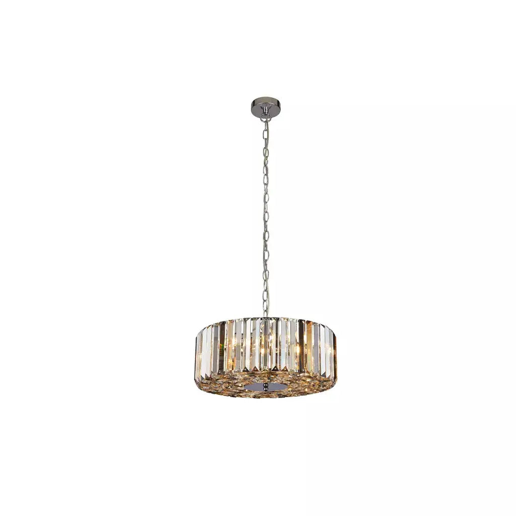 Searchlight Pendant Lights Chapeau 4Lt Pendant/Semi-Flush - Amber, Smoke & Crystal - Searchlight Pendant Lights Chapeau 4Lt Pendant/Semi-Flush - Amber, Smoke & Crystal
