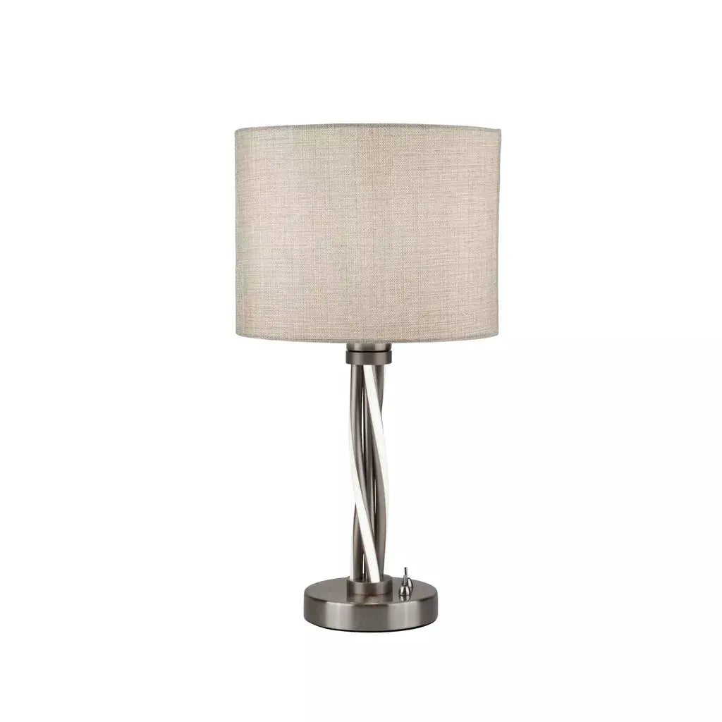 searchlight table lamps Vegas Table Lamp - Satin Silver Metal & Ivory Hessian Shade - searchlight table lamps Vegas Table Lamp - Satin Silver Metal & Ivory Hessian Shade