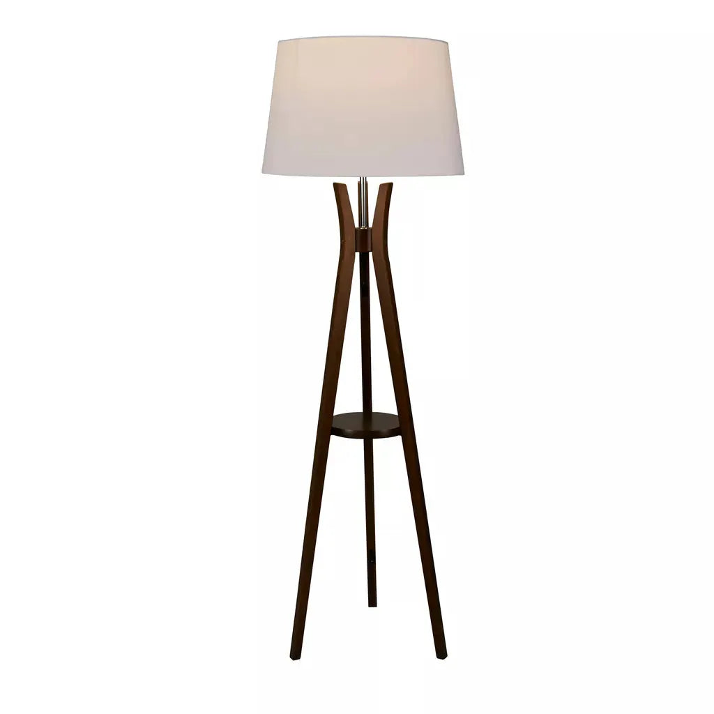 Searchlight Table Lamps Tripod Floor Lamp - Dark Wood & White Shade - Floor Lamps Searchlight Table Lamps Tripod Floor Lamp - Dark Wood & White Shade Floor Lamps