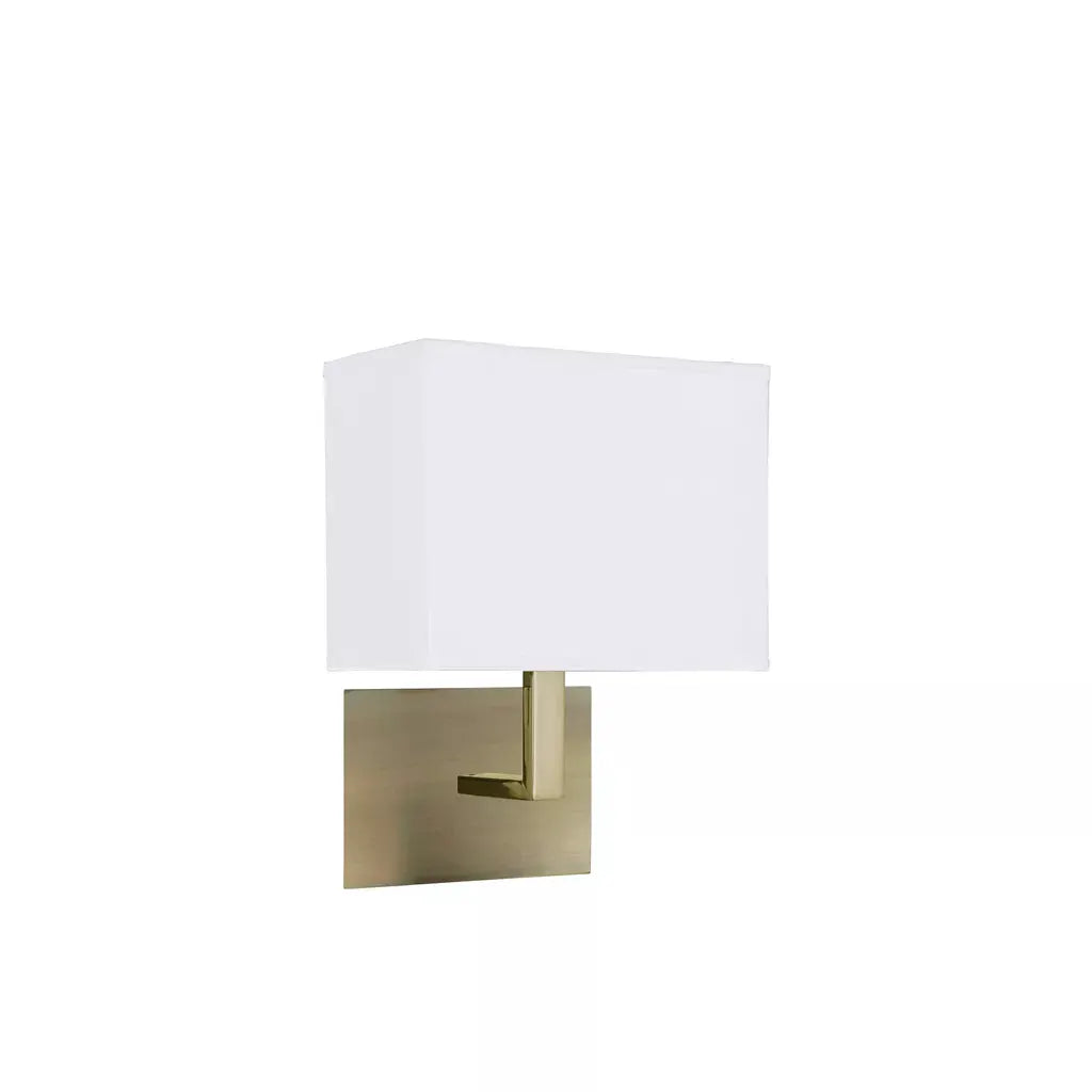 searchlight wall lights Hotel Wall Light - Antique Brass Metal & White Fabric Shade - searchlight wall lights Hotel Wall Light - Antique Brass Metal & White Fabric Shade