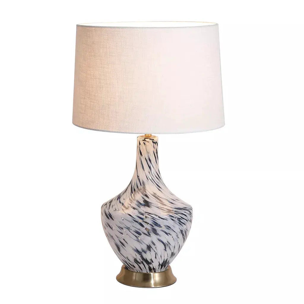 searchlight table lamps Lux & Belle 1LT TableLamp-Blue Confetti Glass & White Shade - searchlight table lamps Lux & Belle 1LT TableLamp-Blue Confetti Glass & White Shade
