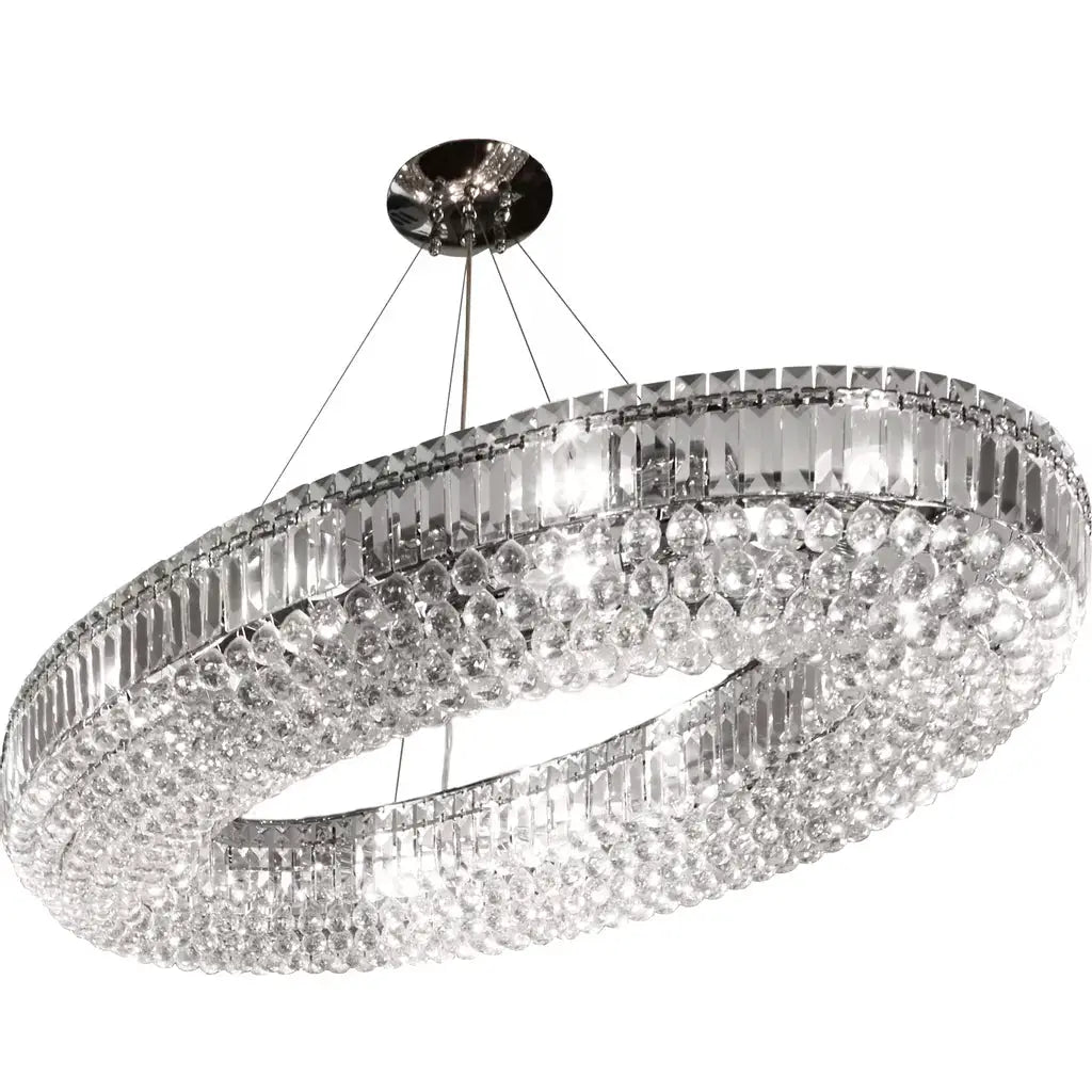 Searchlight Pendant Lights Vesuvius 24Lt Pendant - Chrome, Clear Coffin & Ball Drops - Searchlight Pendant Lights Vesuvius 24Lt Pendant - Chrome, Clear Coffin & Ball Drops