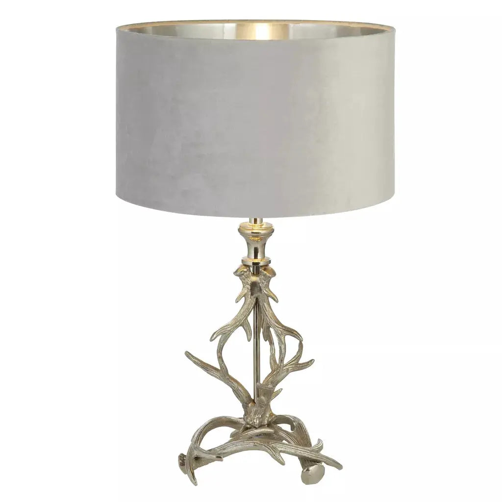 searchlight table lamps Lux & Belle Antler Table Lamp Silver & Grey Shade - searchlight table lamps Lux & Belle Antler Table Lamp Silver & Grey Shade