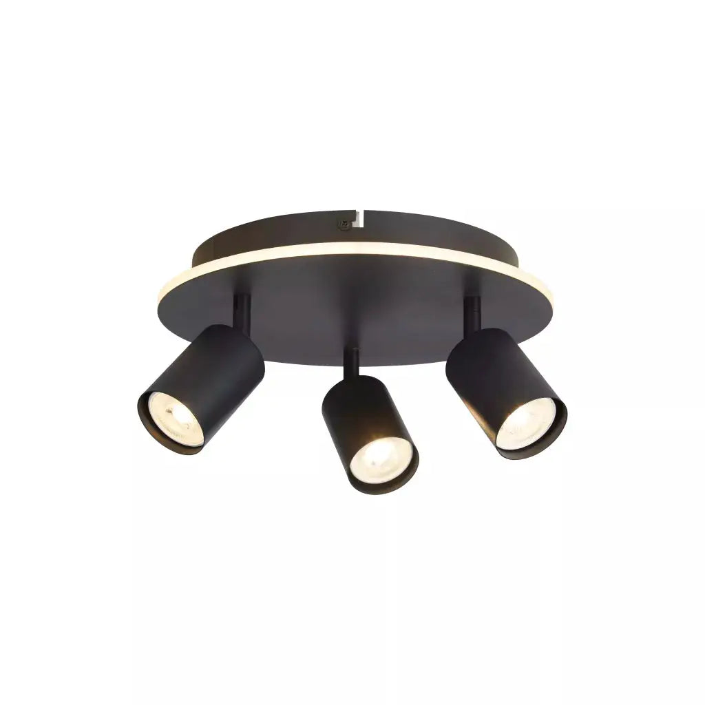 searchlight spots San Diego 3Lt Flush, Matt Black Metal - searchlight spots San Diego 3Lt Flush, Matt Black Metal