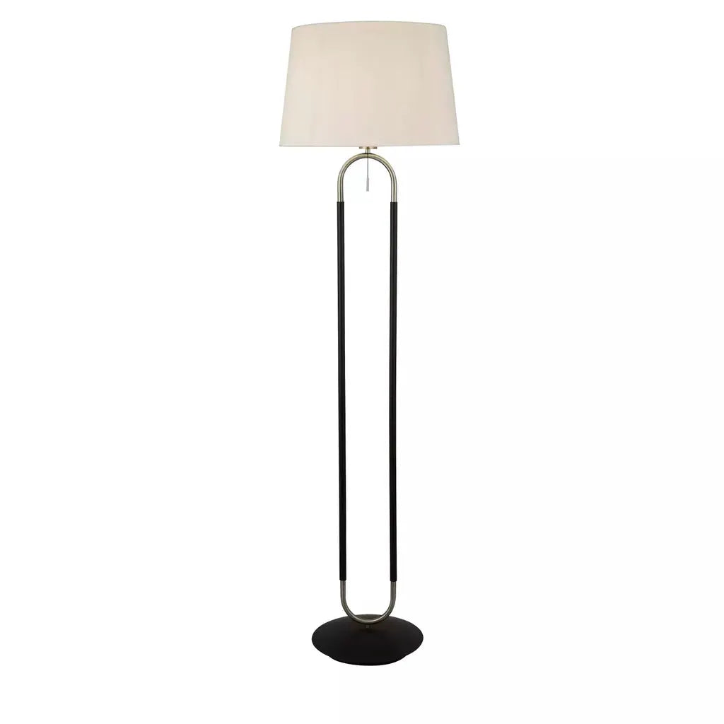 Searchlight Table Lamps Jazz Floor Lamp - Black, Satin Silver Metal & White Velvet - Floor Lamps Searchlight Table Lamps Jazz Floor Lamp - Black, Satin Silver Metal & White Velvet Floor Lamps