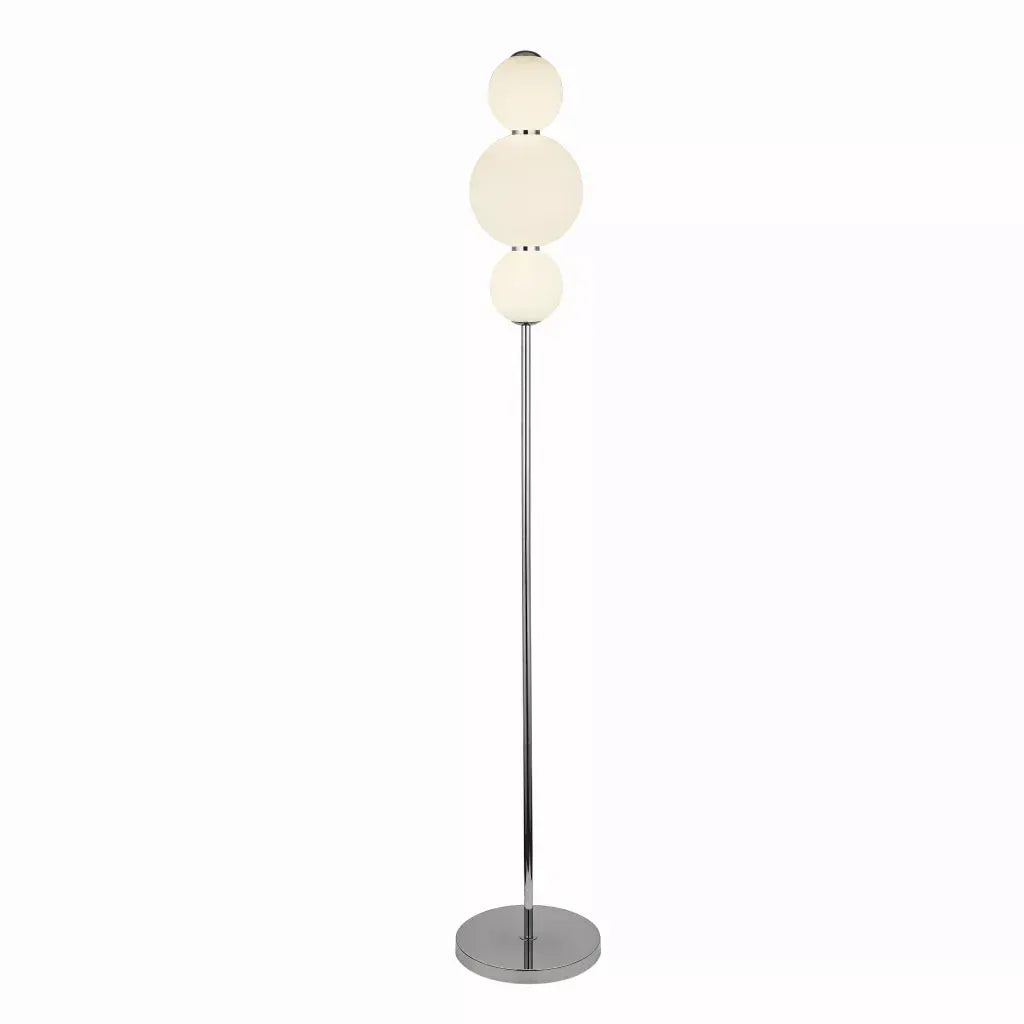Searchlight Table Lamps Snowball 3Lt Floor Lamp - Chrome Metal & Opal Glass - Floor Lamps Searchlight Table Lamps Snowball 3Lt Floor Lamp - Chrome Metal & Opal Glass Floor Lamps