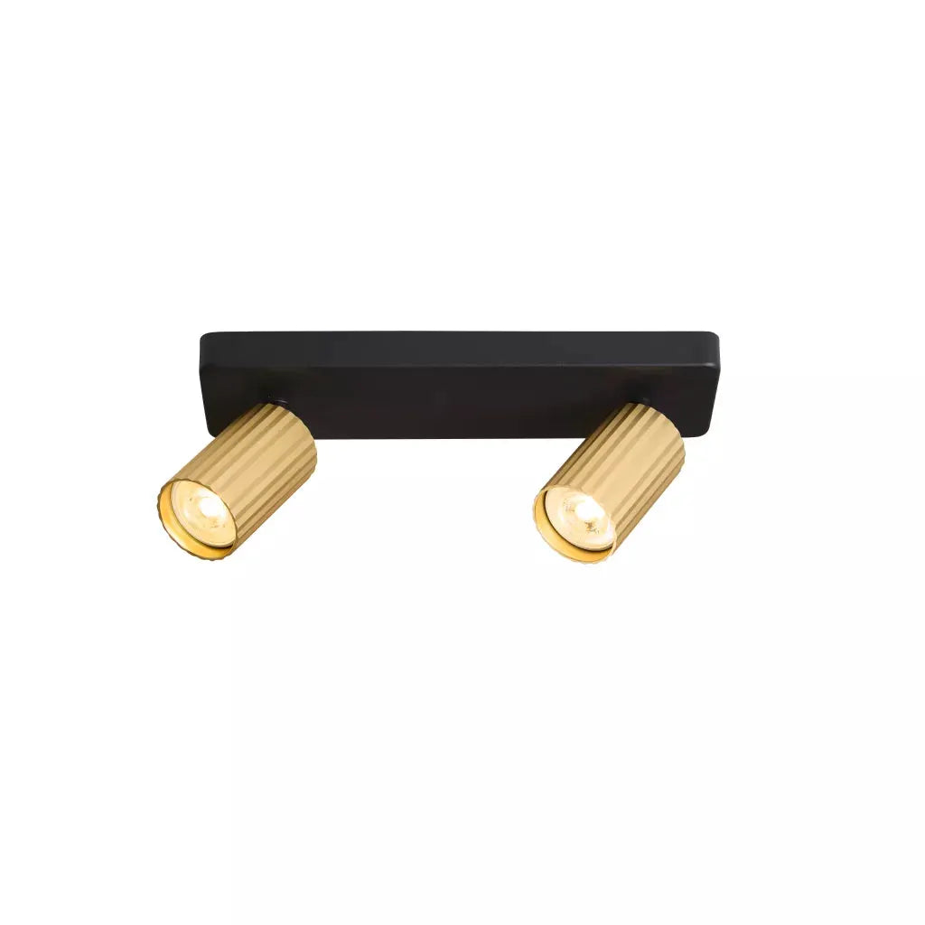 searchlight spots Anna Twin GU10 Fluted Spotlight, Anodised Gold - searchlight spots Anna Twin GU10 Fluted Spotlight, Anodised Gold